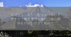 オプション取引で配当金はもらえますか？株主優待と権利行使の関係をわかりやすく解説！